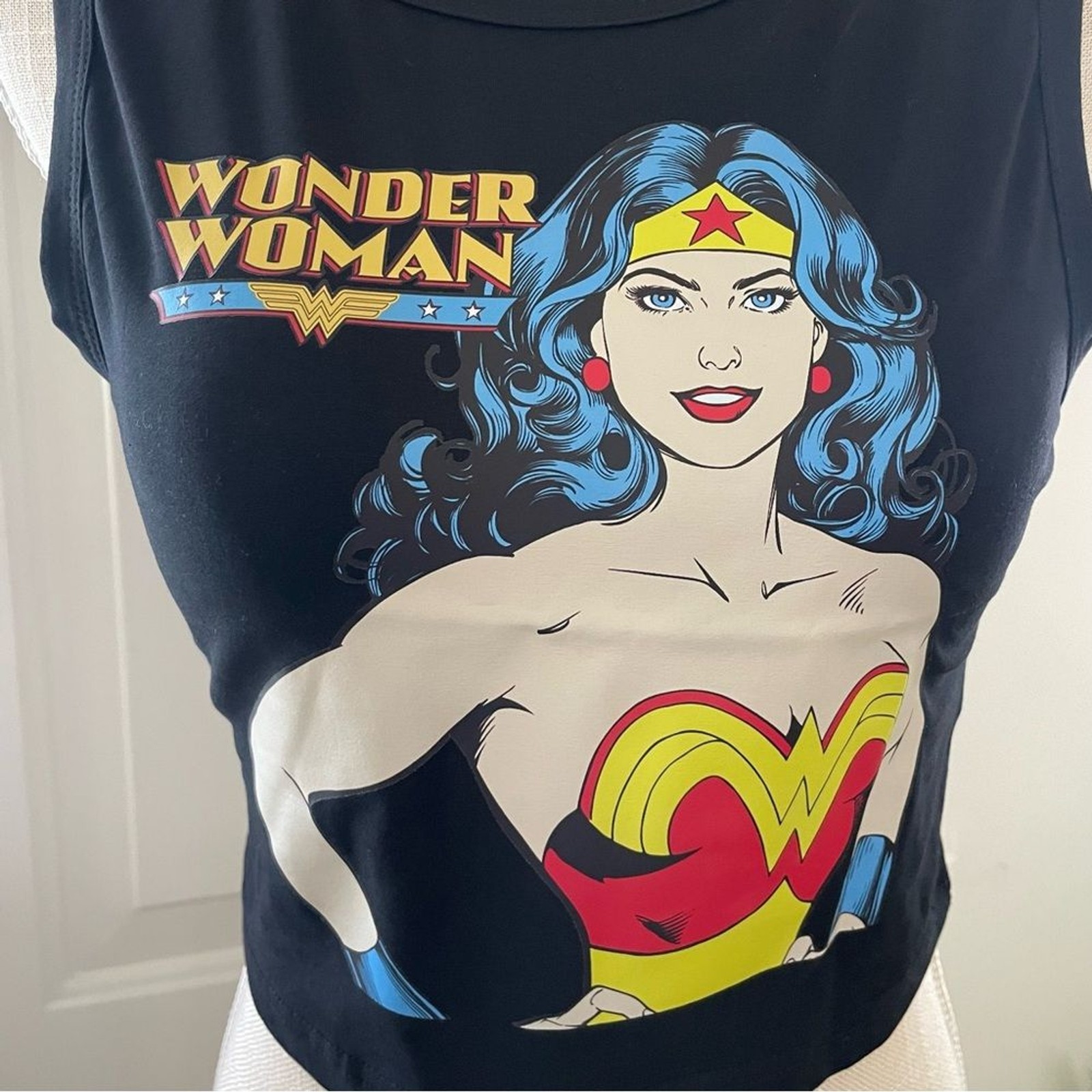 DC Comics By Shein Women Core X Hero Cartoon Character Tank Top Black (Size M)