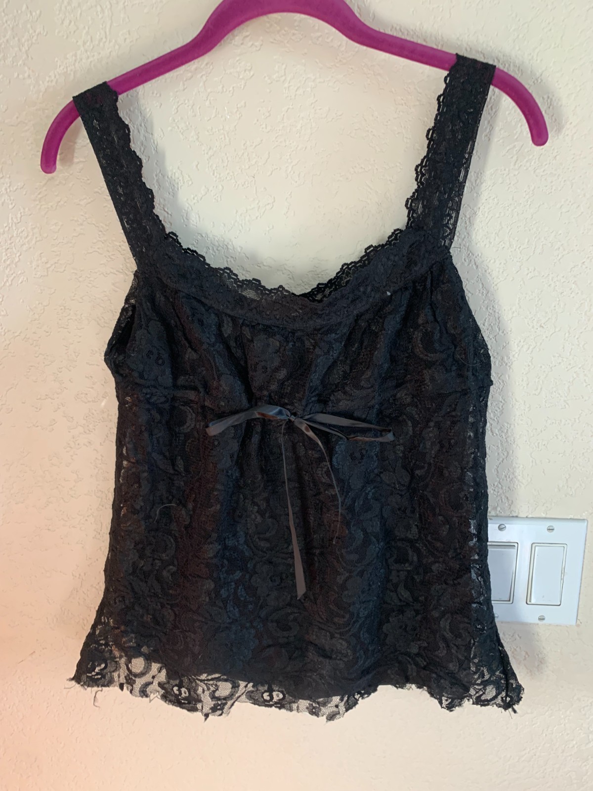 Anxiety Black Lace Lined Blouse Size M