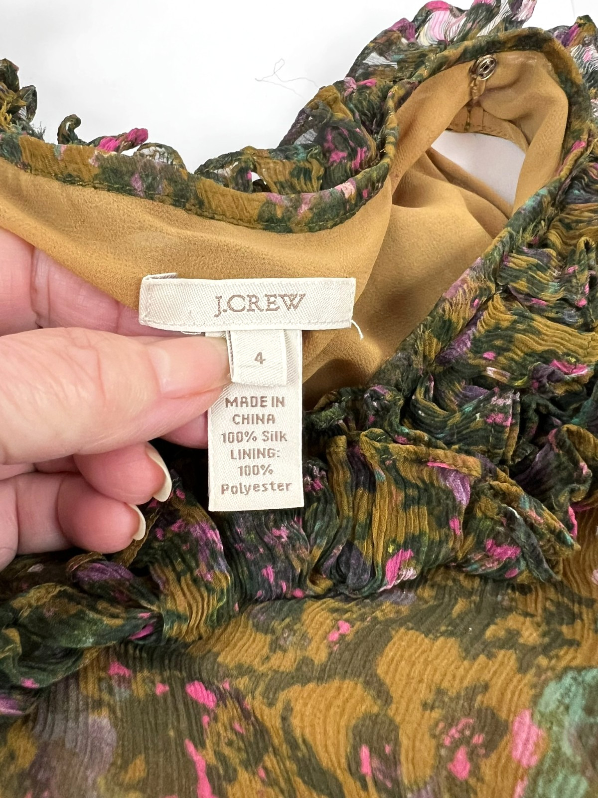 J Crew Womens Sleeveless Blouse Top Pretty Multicolor V Neck Button Down Front 4