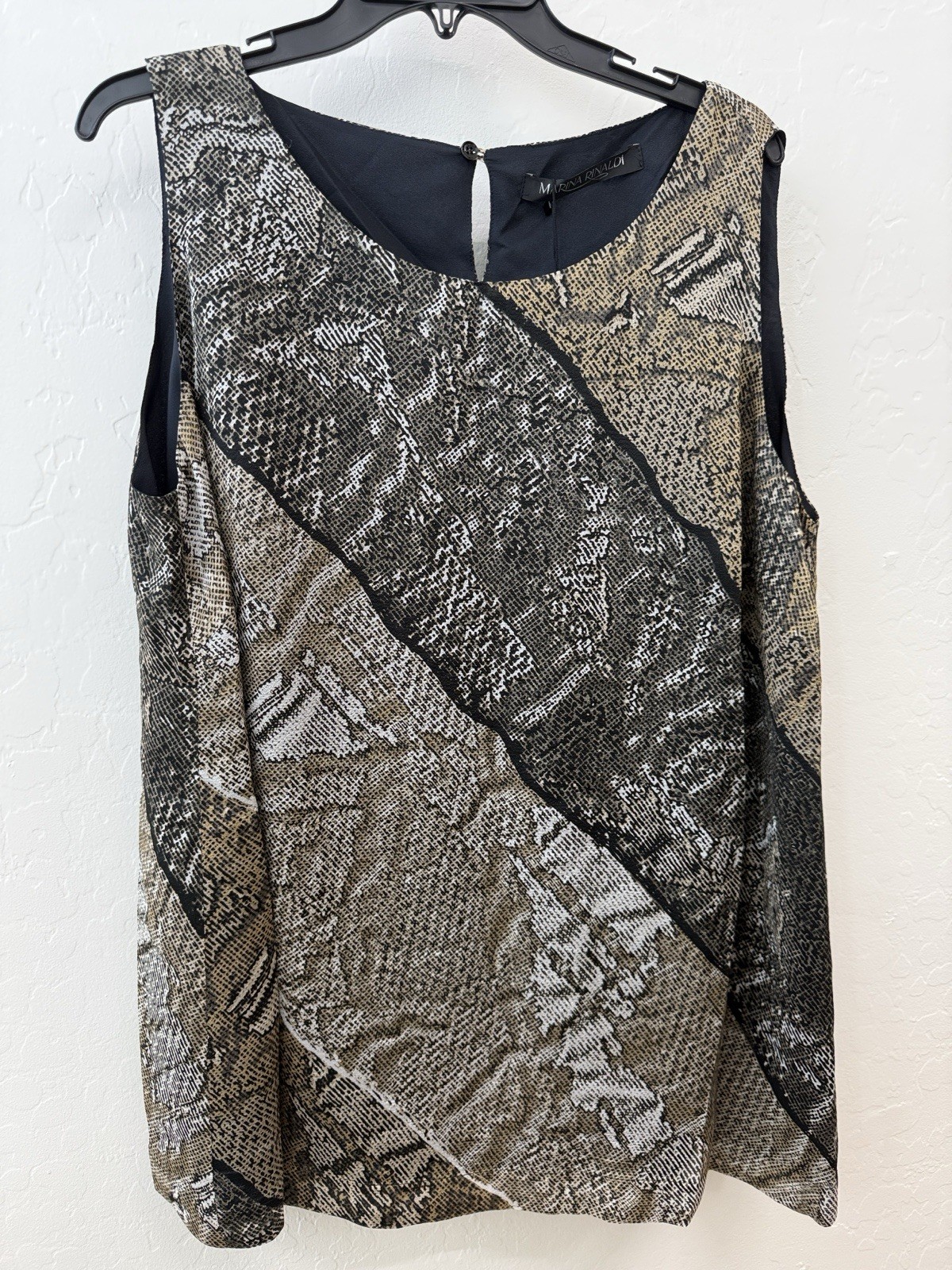 Marina Rinaldi 100% Silk Line Tank Top