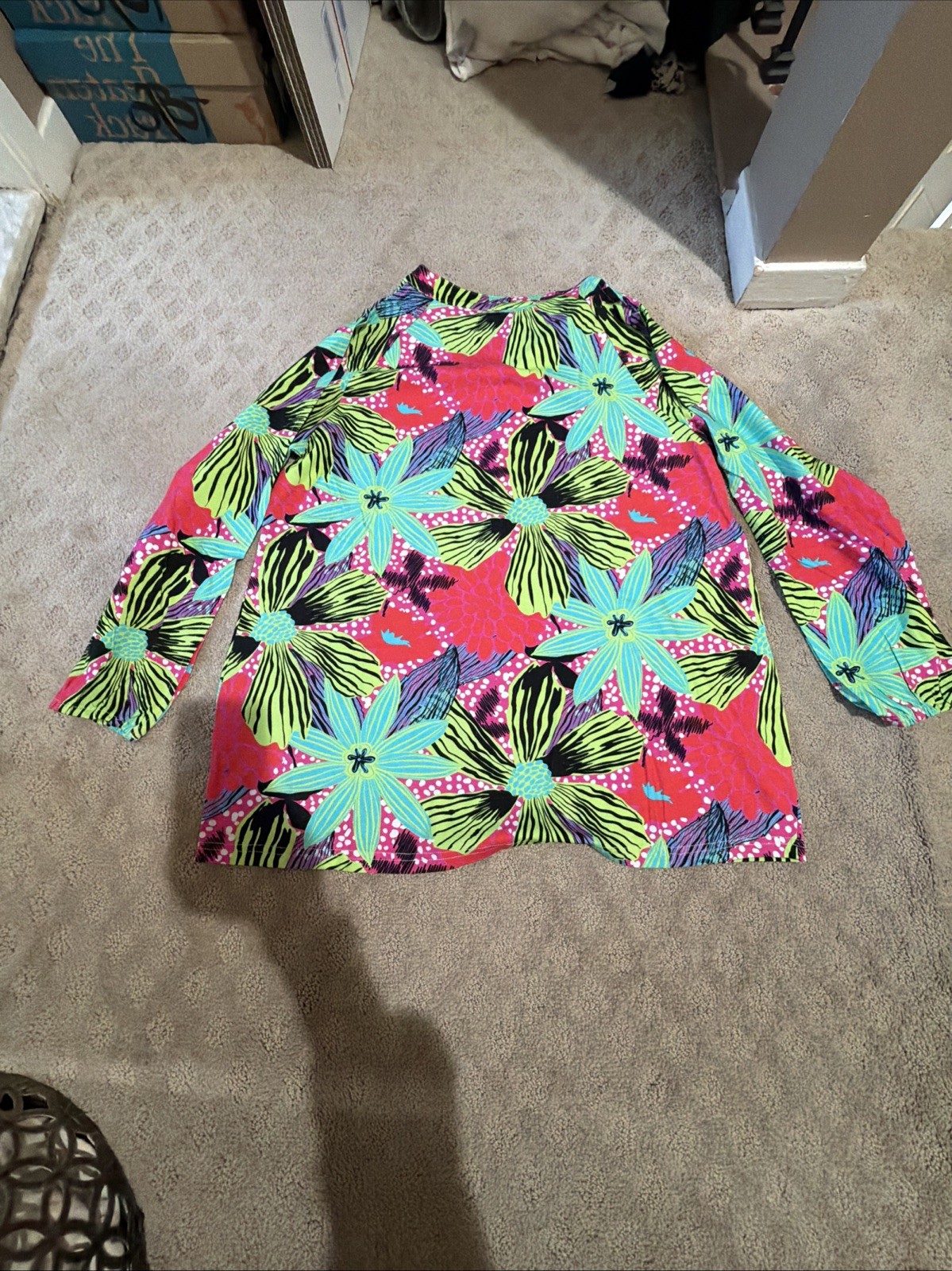 Tracy Negoshian Aniston Floral Print Cotton Blend Top Shirt. Size M. NWT!