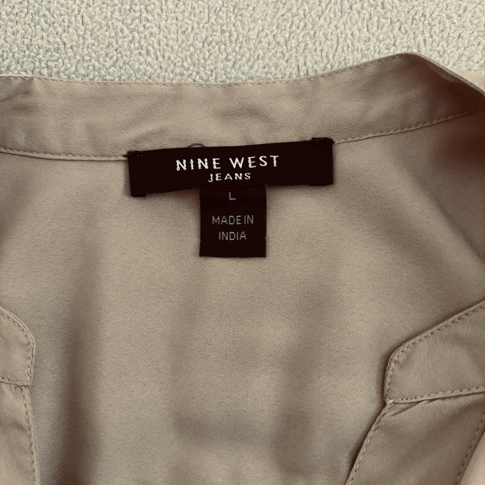 VTG Nine West Women Button Front Long Sleeve Sz L Work Wear Career Professional