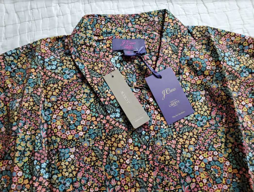 NEW WOMEN’S 10 18 20 22 24 J CREW PERFECT SHIRT IN LIBERTY LITTLE MARQUESS PRINT