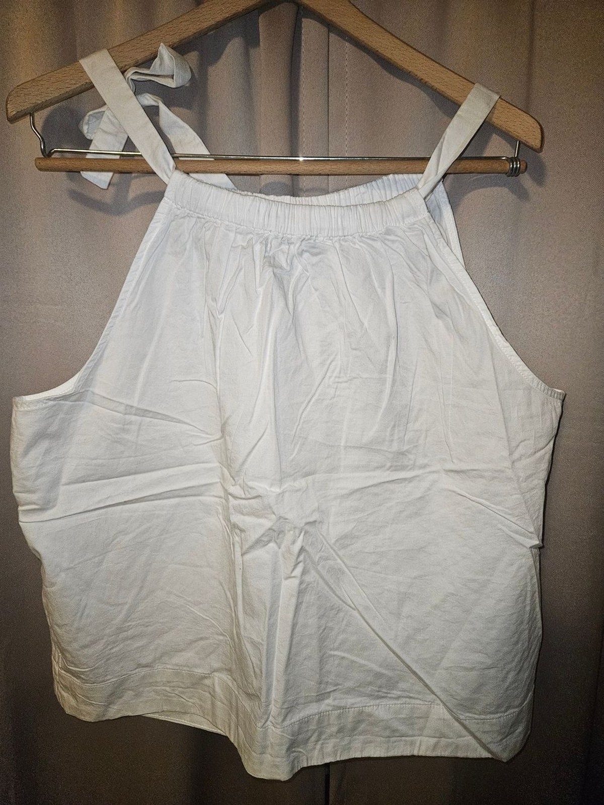 White Tie-Strap Cotton Cottagecore Beachy Fairy Camisole Top