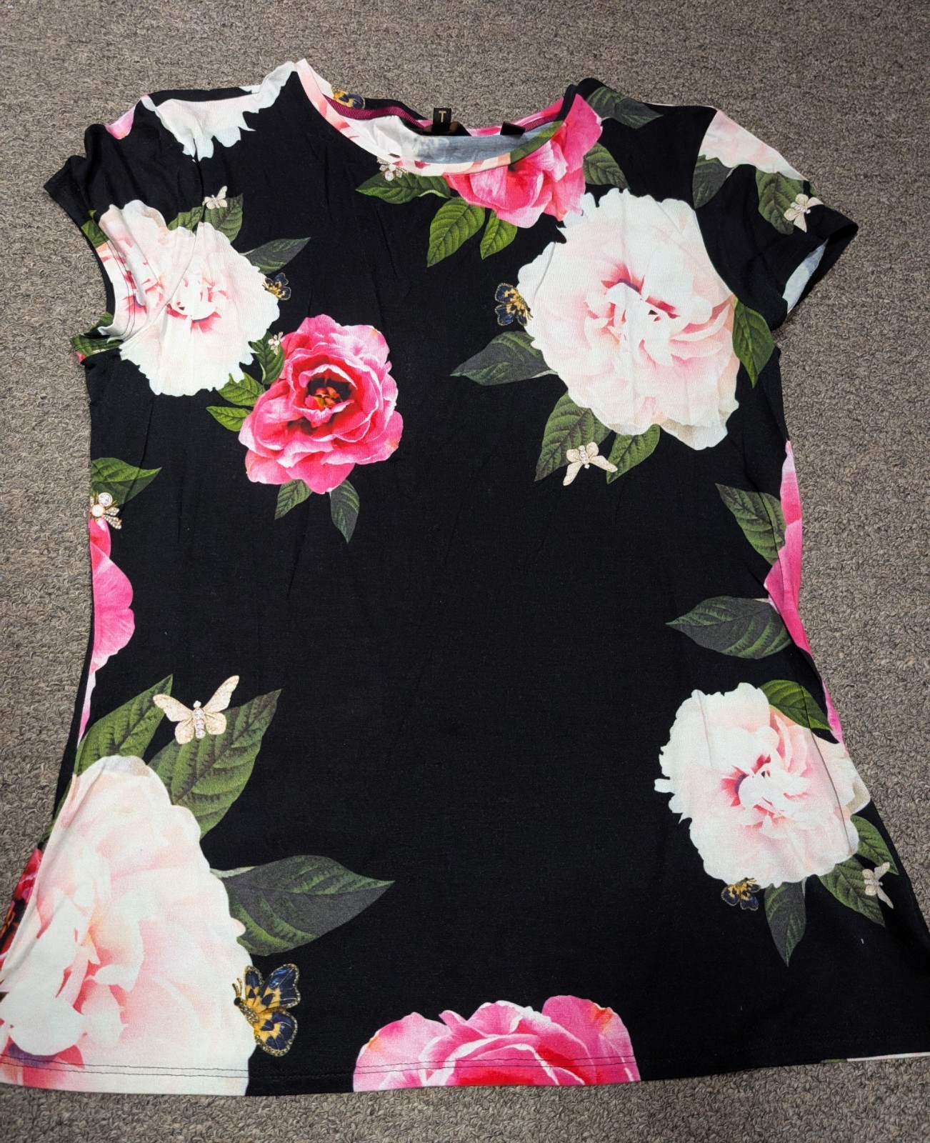 Ted Baker Size 3 Women’s Soft Viscose Top Floral VGUC