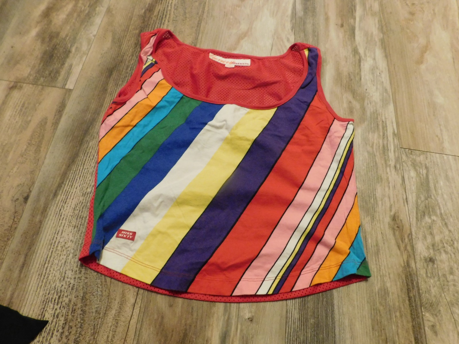 MISS SIXTY CROP MESH TANK TOP SIZE MEDIUM
