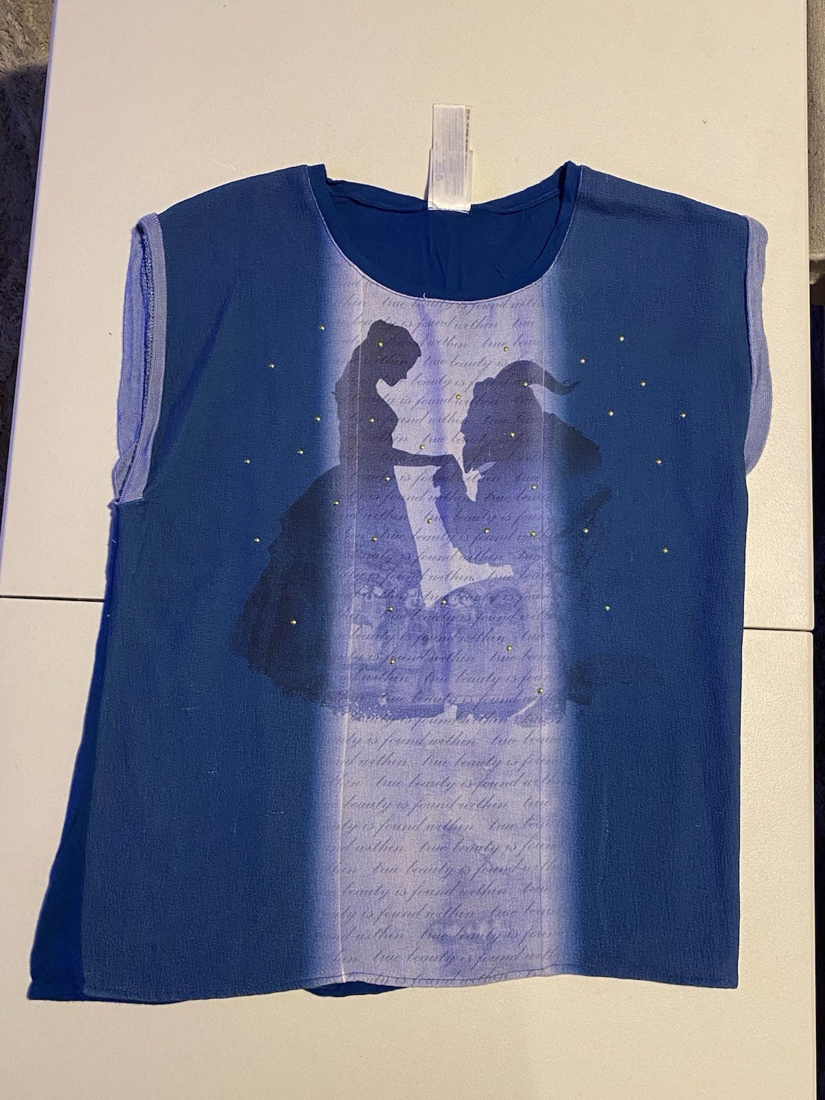 Pre Owned Disney store Women Belle Fashion Top Shirt Blouse Beauty and The Beast