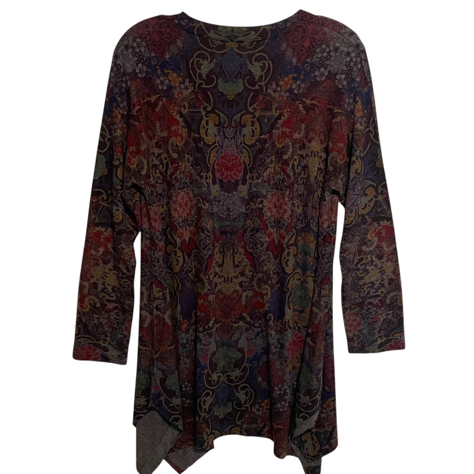 Soft Surroundings Paisley Blast Tunic Womens Size Medium Asymmetrical Casual