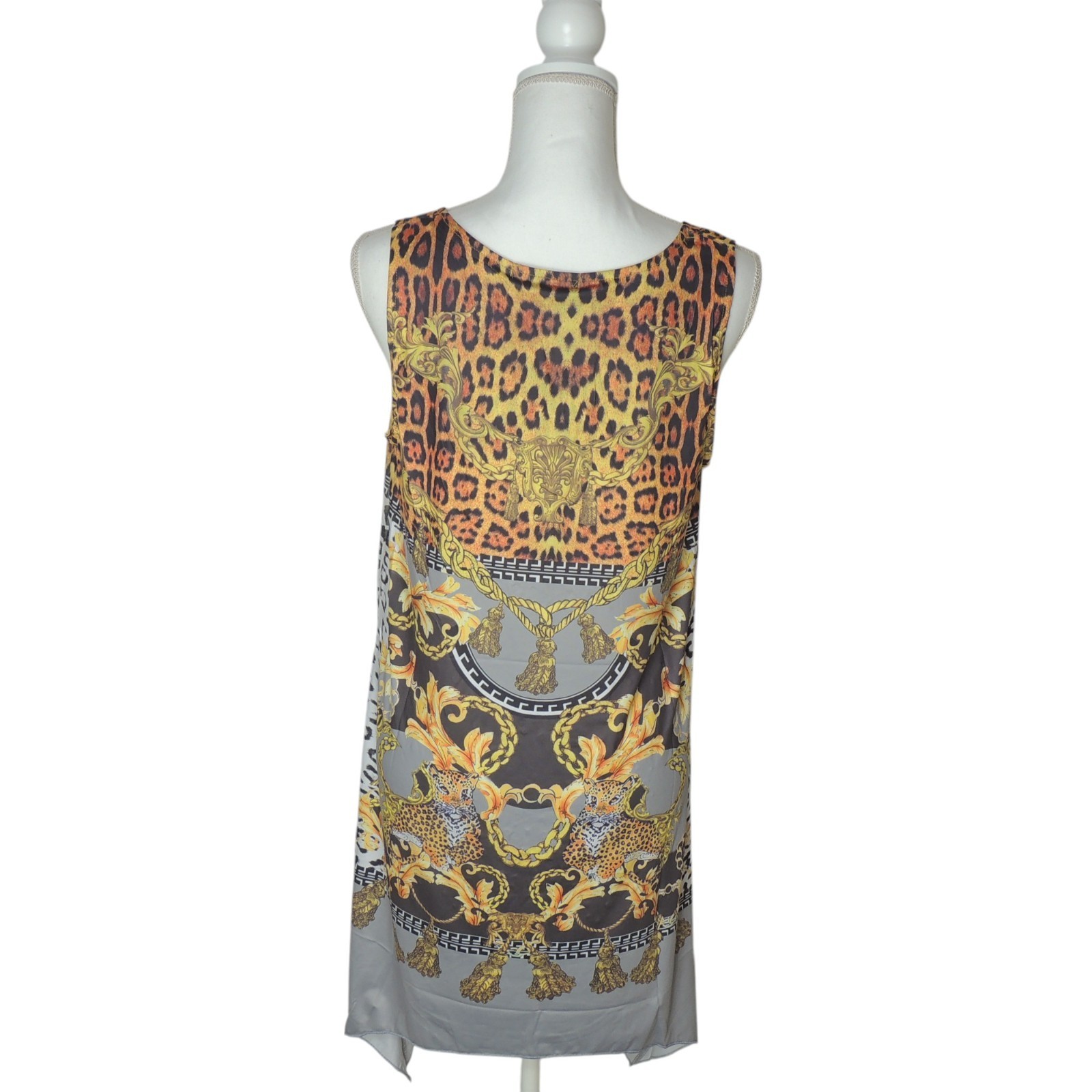 Pretty Angel Sheer BOHO Sleeveless Rhinestone Tank Tunic Top X-Large