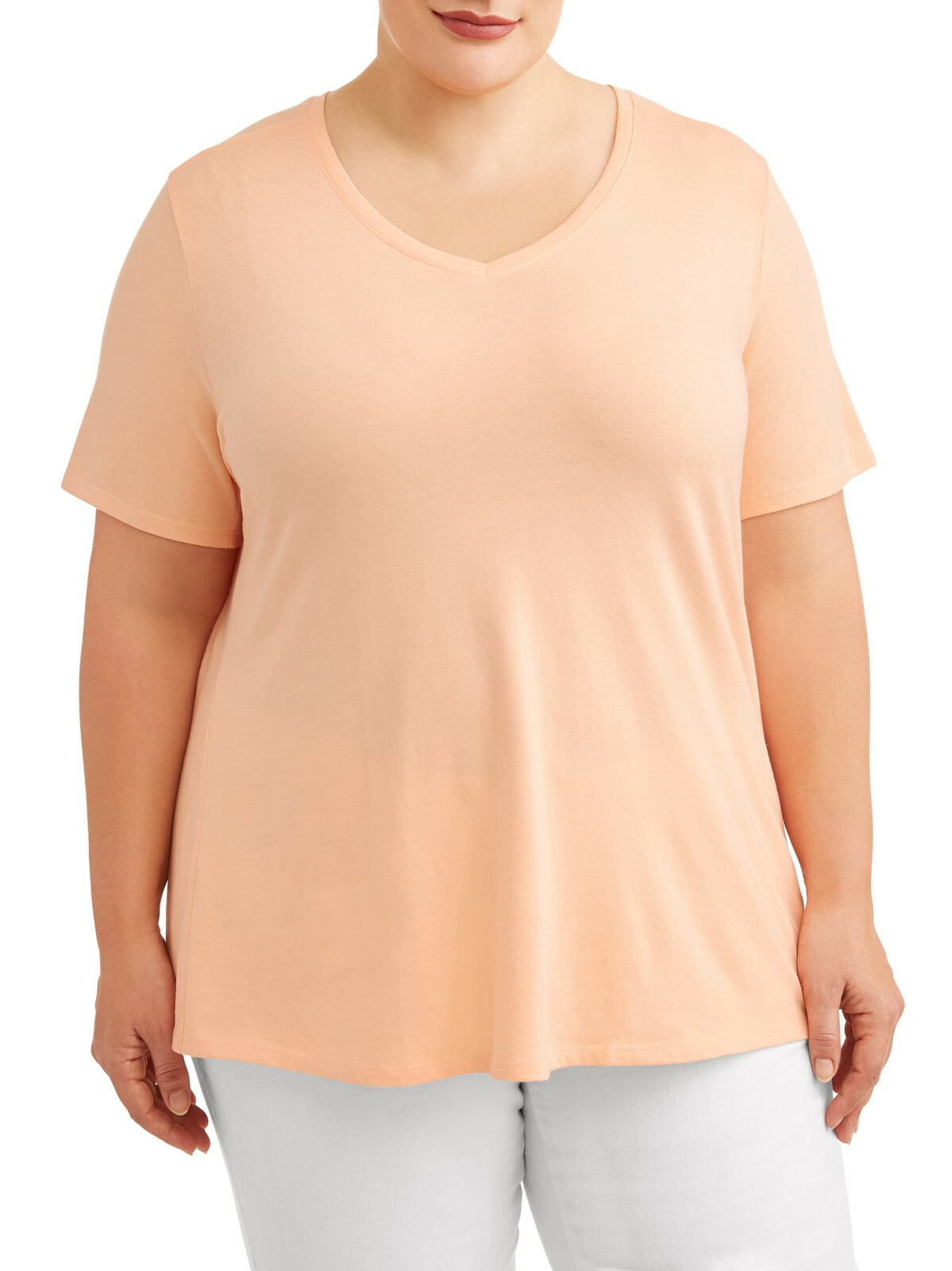 Terra & Sky Women’s Plus Short Sleeve V-neck Tee 1X NWT Super Soft Solid/Stripe