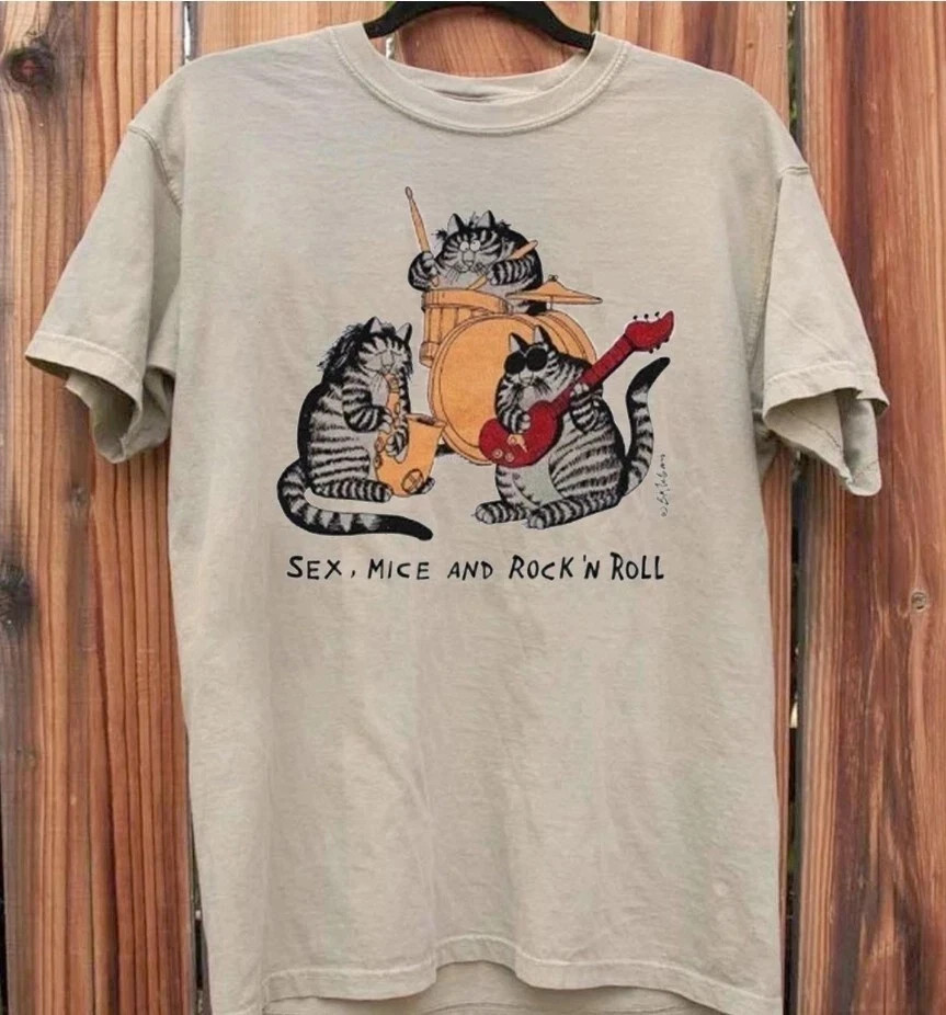 Vintage B. Kliban Cat Sex Mice And Rock & Roll shirt S-5XL unisex full size tee