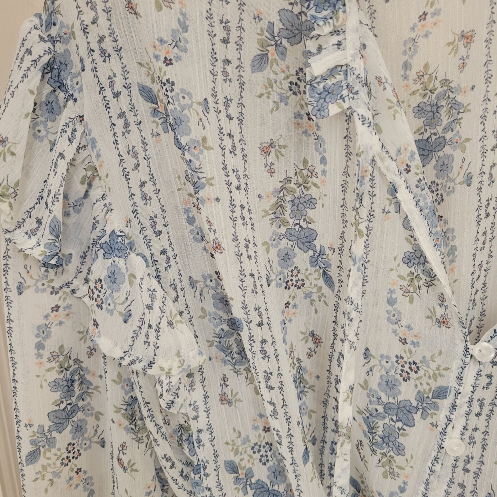Blu Pepper women’s long sleeve peasant Victorian floral blouse medium