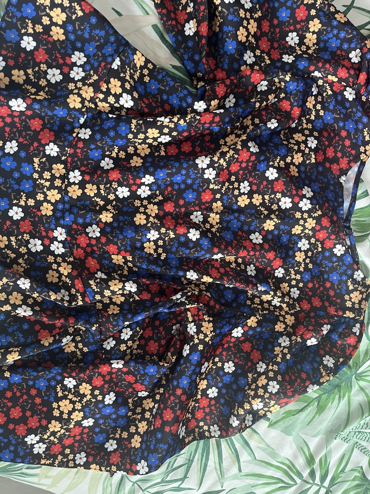 ASOS Floral Cute Open Back Blouse Long Sleeve Top Size 12