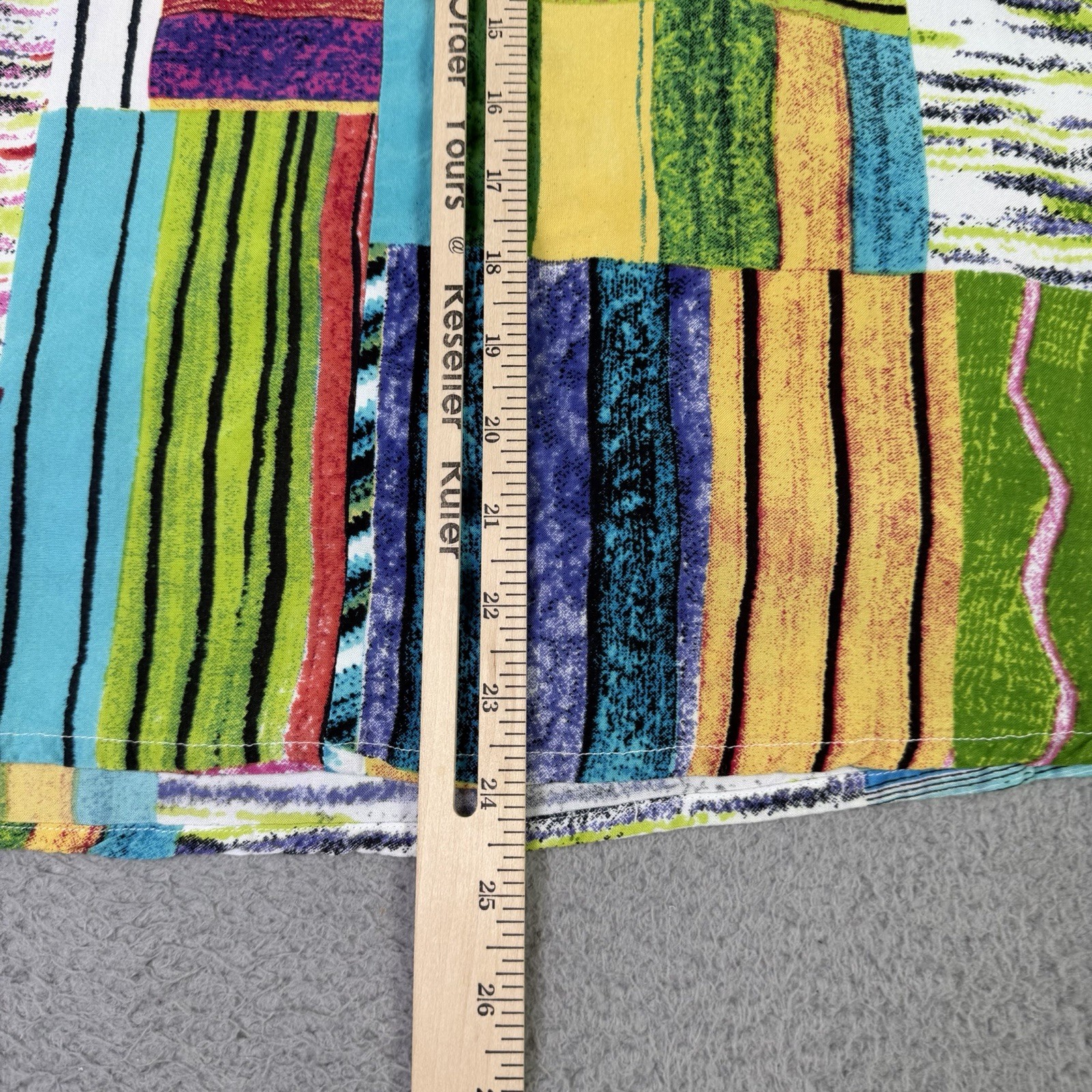 Parsley and Sage Top Womens Medium Multicolor Striped Patchwork 3/4 Sleeve Boho