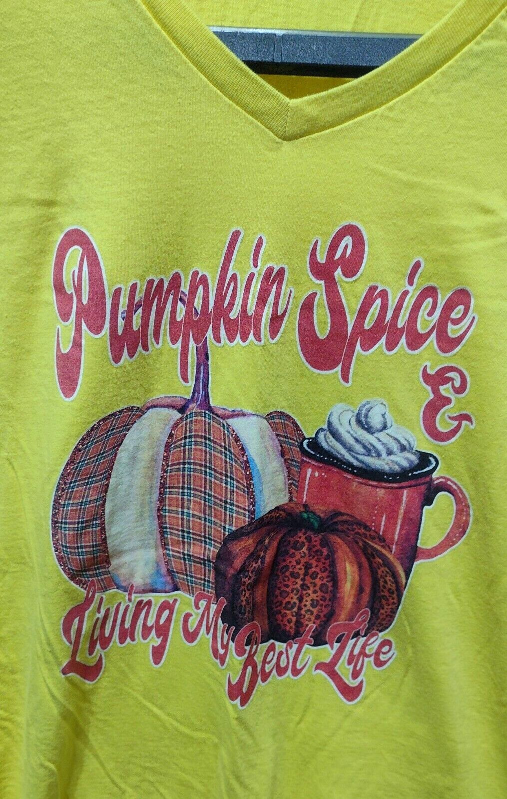 XXL Yellow Smart Blanks T-shirt 100% Cotton Womens Top 2XL Pumpkin Spice Design
