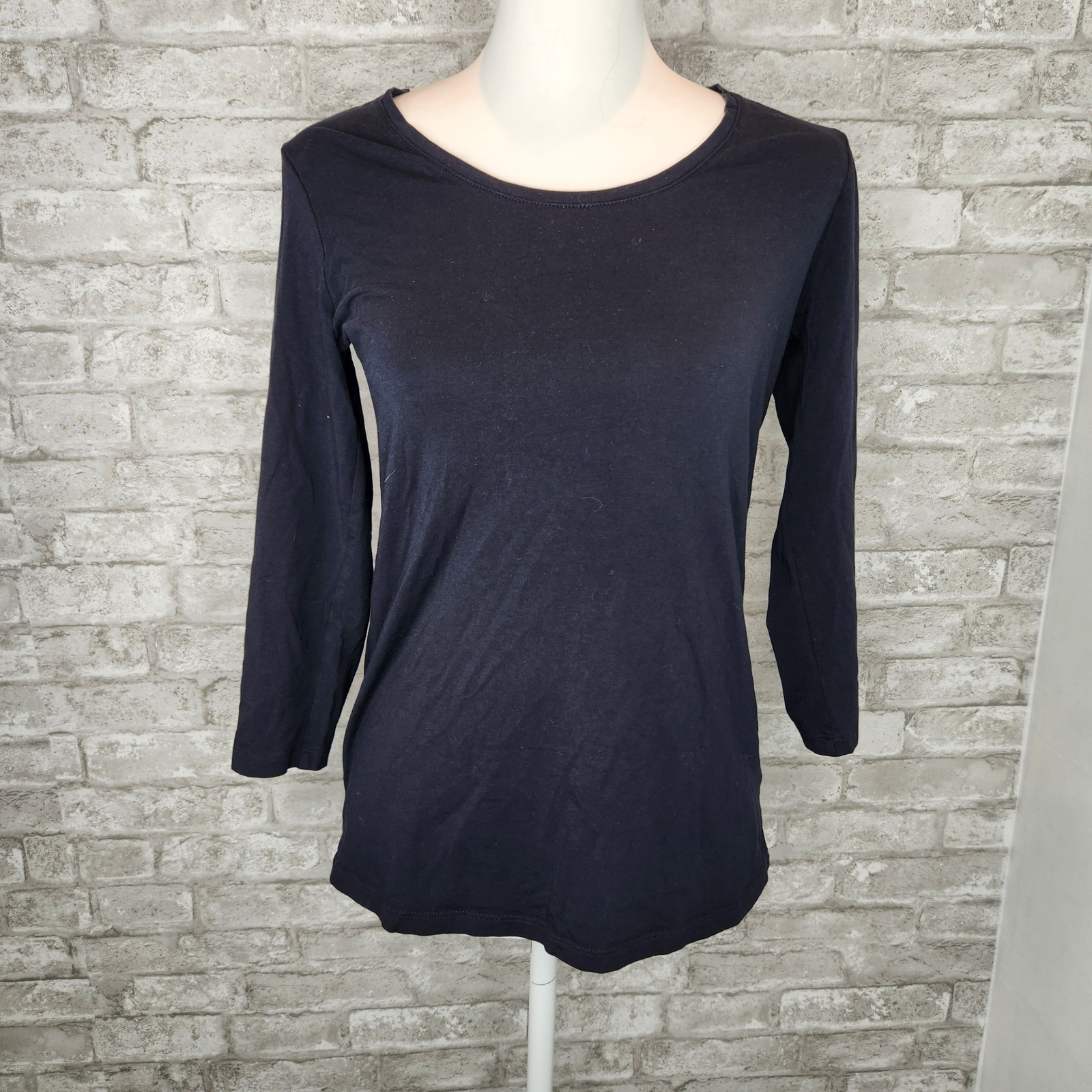 Daily Ritual Long Sleeve Shirt Black Supima Cotton Casual Layering Medium