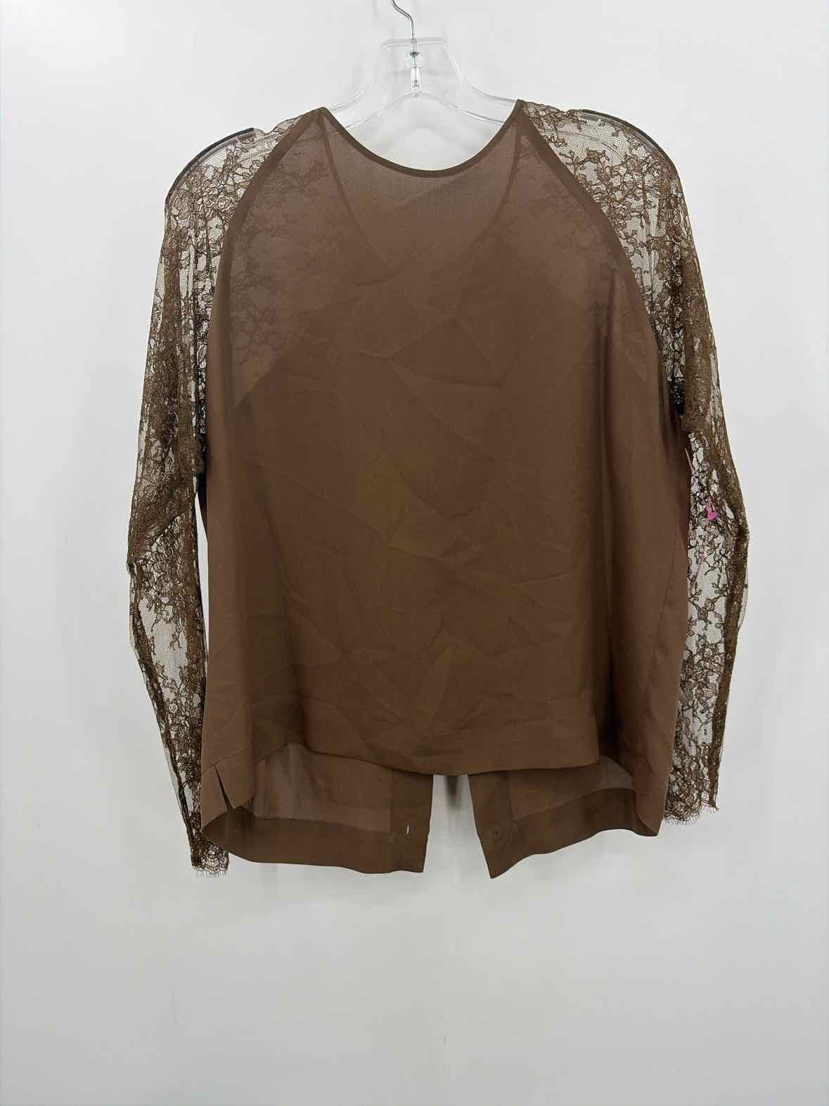 Pre-Owned Paul & Joe Brown Size 38 Long Sleeve Blouse