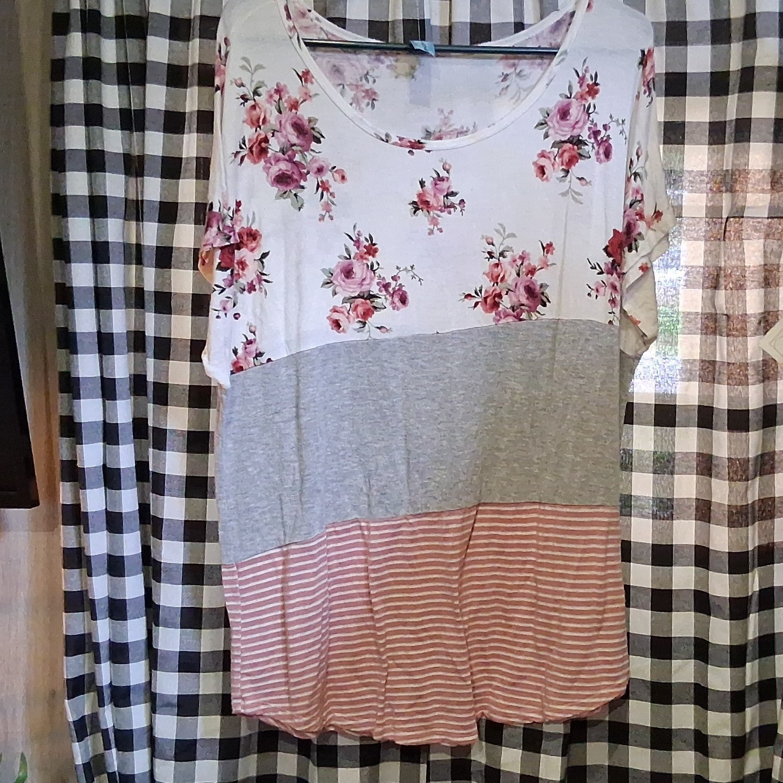 MISS FAST Women’s M Multicolor Floral Colorblock Tank Top Sleeveless Round Neck
