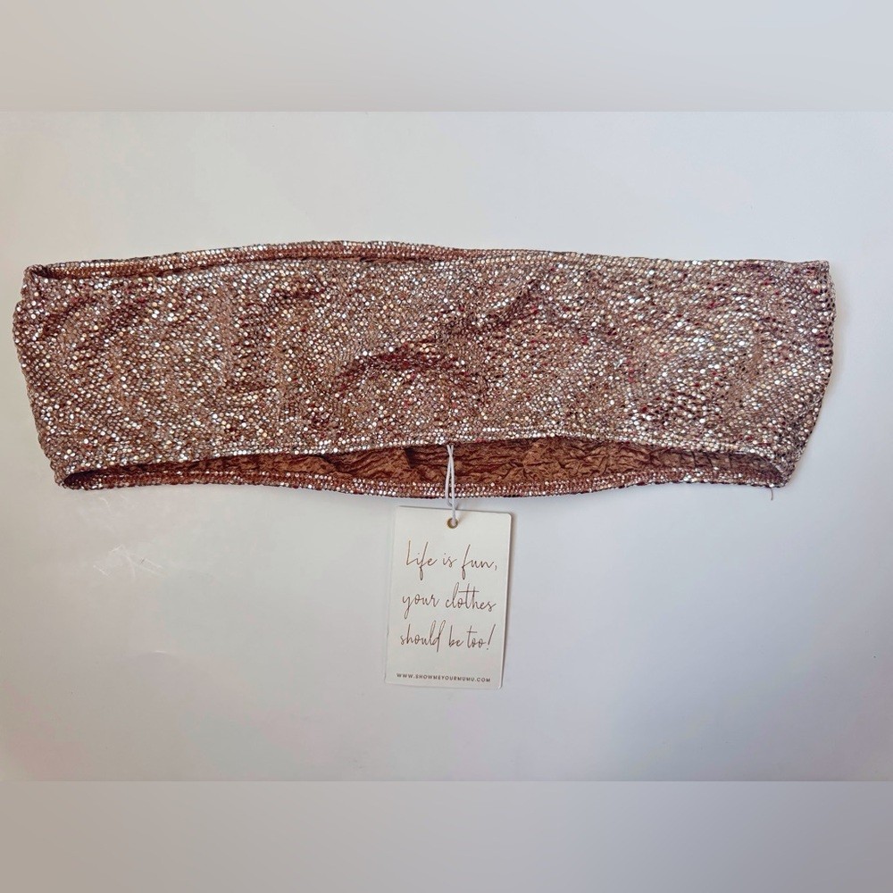Show Me Your MuMu NWT Women’s Micro Tube Silver Confetti Top Size M