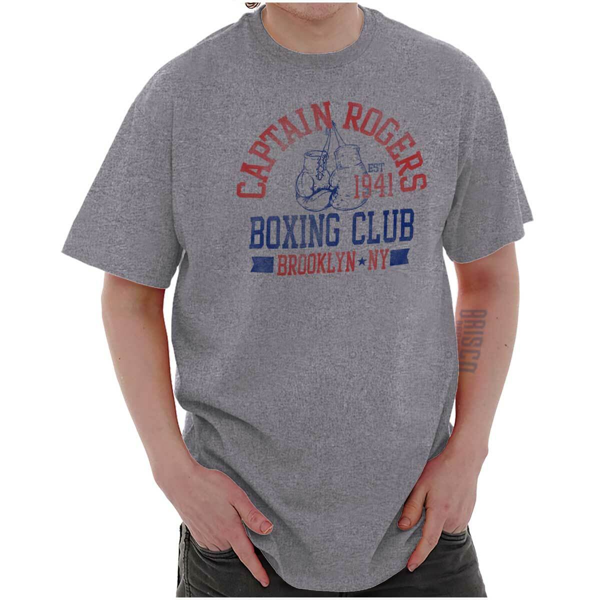 Captain Hero Boxing Vintage Gym Superhero Womens or Mens Crewneck T Shirt Tee
