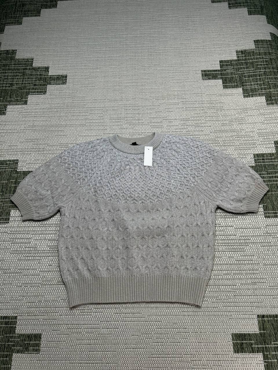 Ann Taylor Shirt Womens Medium Gray Knit Pullover New