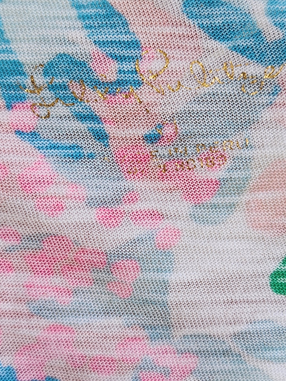 Lilly Pulitzer Etta V Neck Top Tee Coral Bay Print Short Sleeve Cotton Size XL