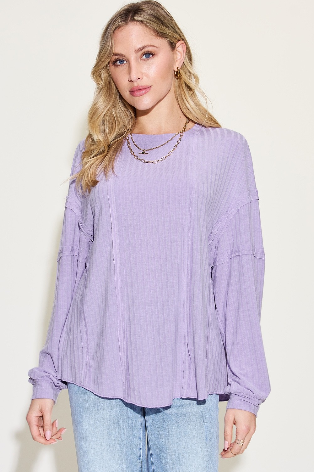 Trendy Ribbed Oversized Tunic Top Available In Multiple Colors& Full Sizes S-3XL
