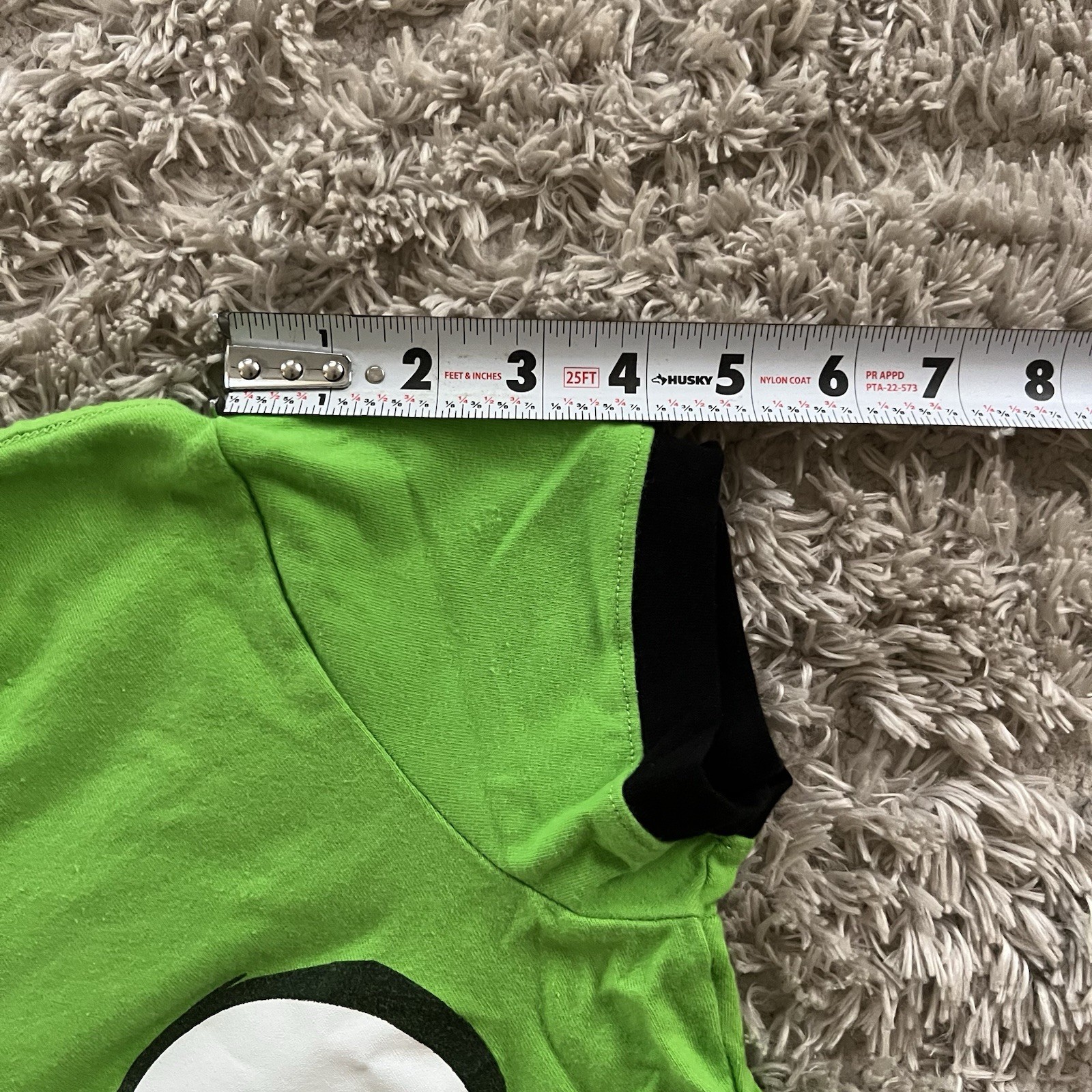 Invader Zim GIR Girls Tee Size SMALL Ringer Baby Crop T-Shirt Green Short Sleeve
