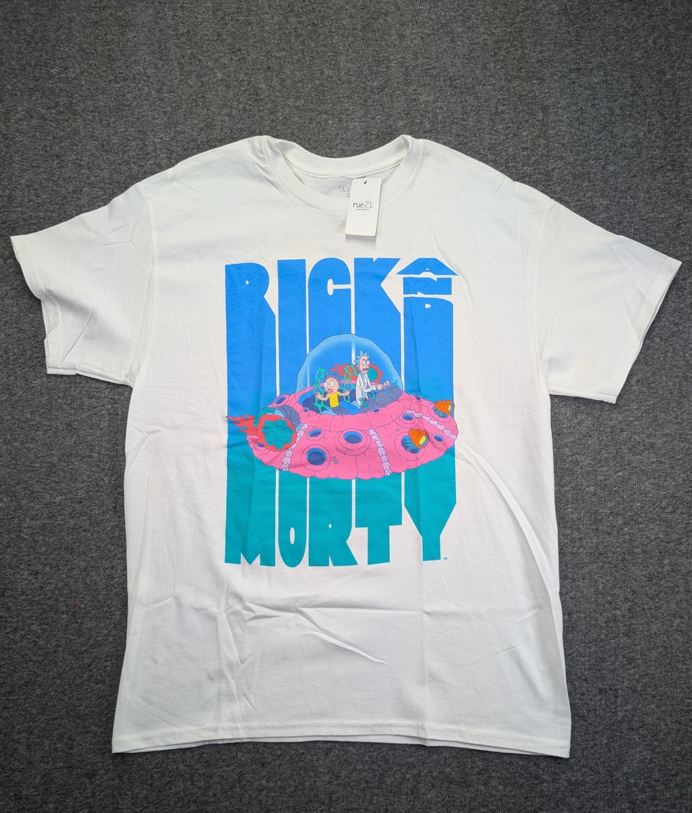 Rue 21 White Graphic Tee Rick And Morty Size Large Ships Same Day*