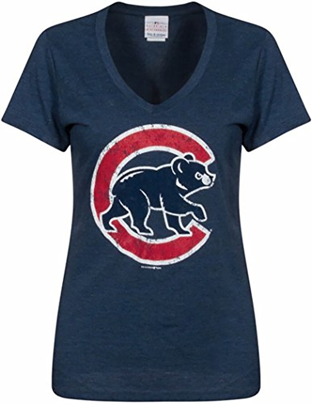 Chicago Cubs Ladies V-Neck Walking Bear Navy