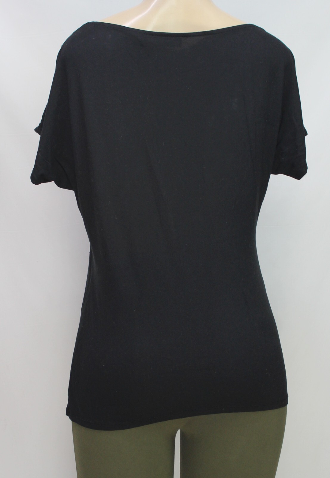 New York & Company Women’s Top Stretch Short Sleeve Black Size S
