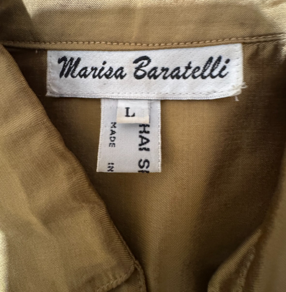 Marisa Baratelli Sz L Thai Silk Blouse/Jacket 3/4 Sleeve Wrap Sash
