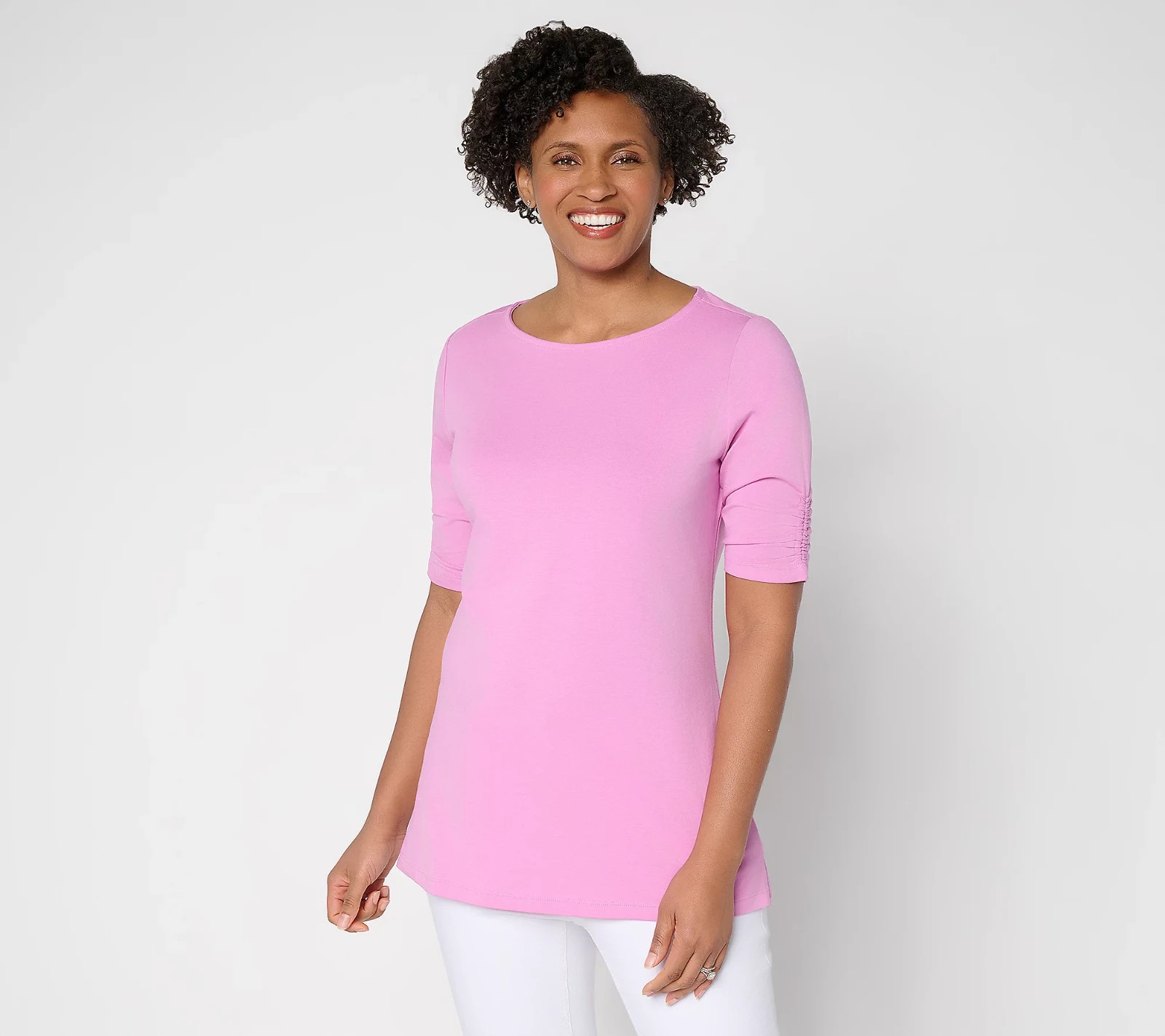 Denim & Co. Essentials Regular Favorite Jersey Boat Neck Tunic Large A725309