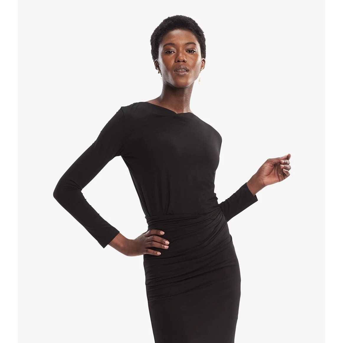 MM. LAFLEUR The Winfrey Draped Top Black Medium M