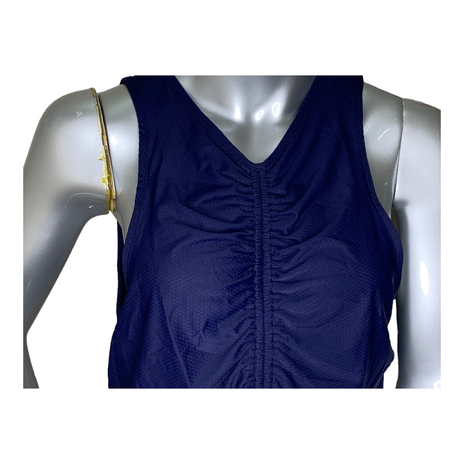 Leyden NWT L Junior Blue Ruched Tunic Sleeveless Short $59 #1588D