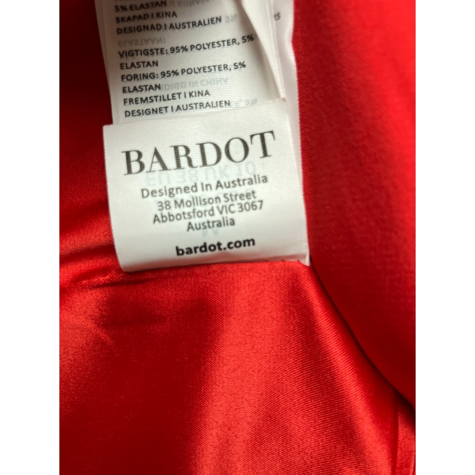 Bardot Crop Top Womens 6 Red Fitted Lined Wide Straps Stretch Square Neck Corset
