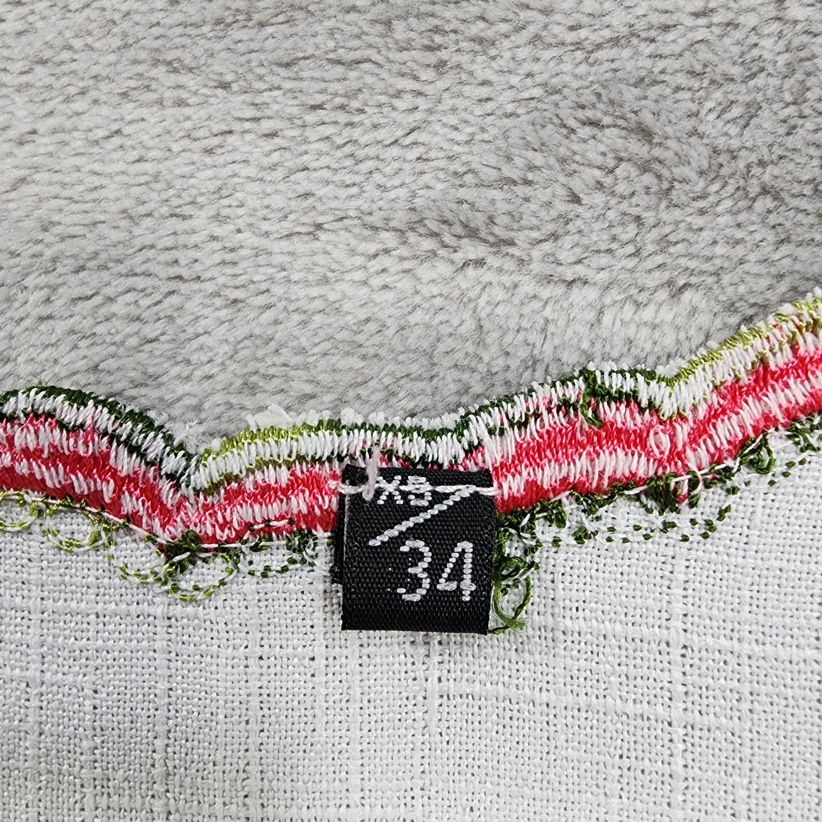 Vintage Mexican Floral Embroidered Huipil Top Women XS/34 White Pink Square Neck