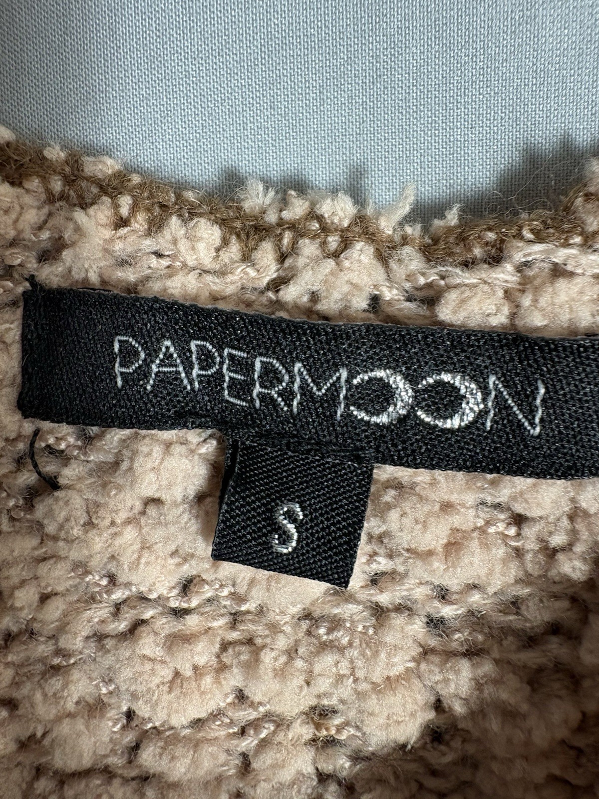 Papermoon Light Brown Cozy Knit Tanktop sz S Textured Cropped Camisole Indie