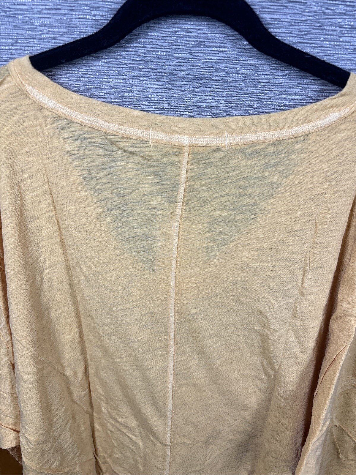 NEW Free People Women’s On My Mind V-Neck Long Sleeve Shirt Camel/Yellow Size S