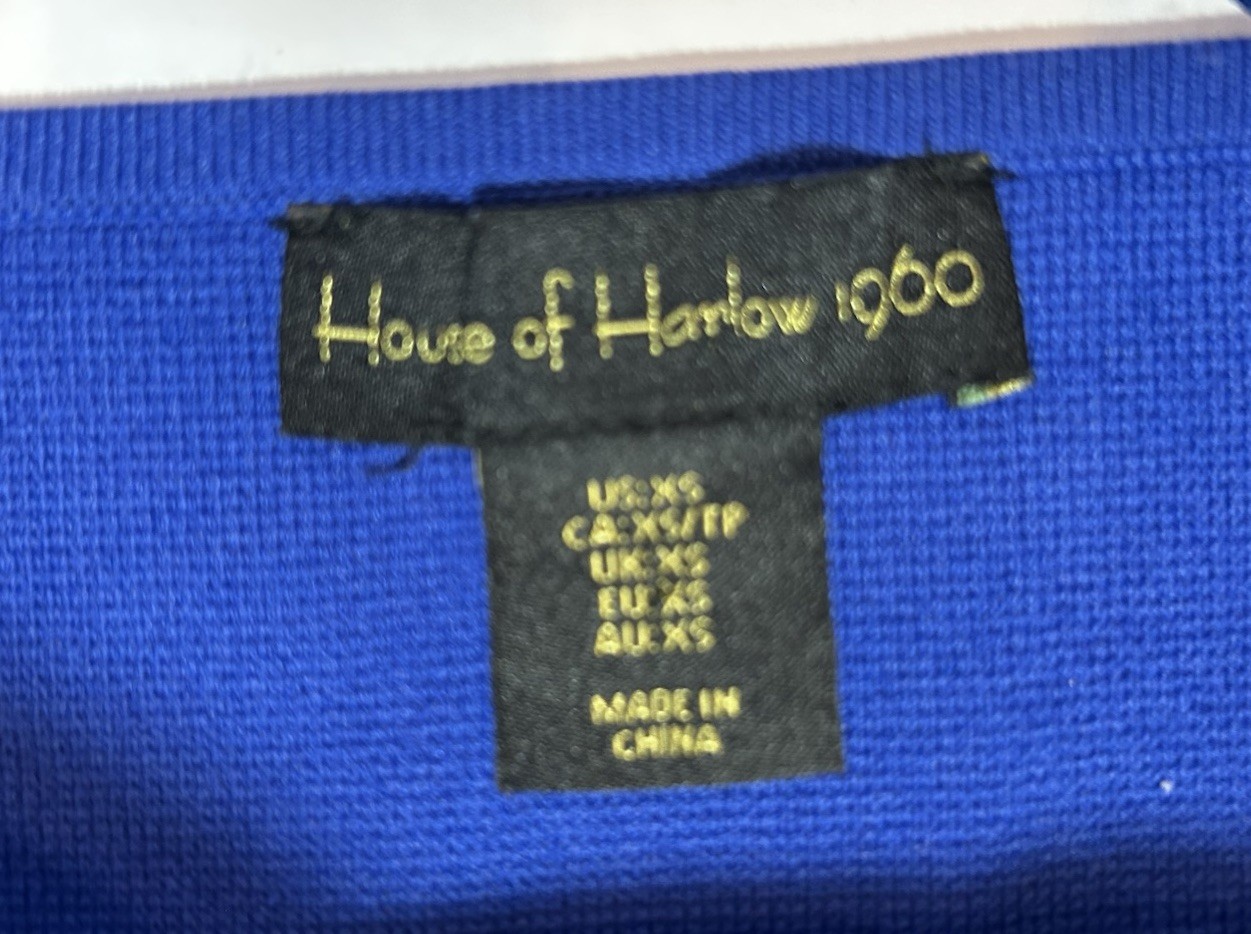 Harlow Chiffon Organza Royal Blue Sheer Puff Sleeve Stretchy Woman’s XS Lolita