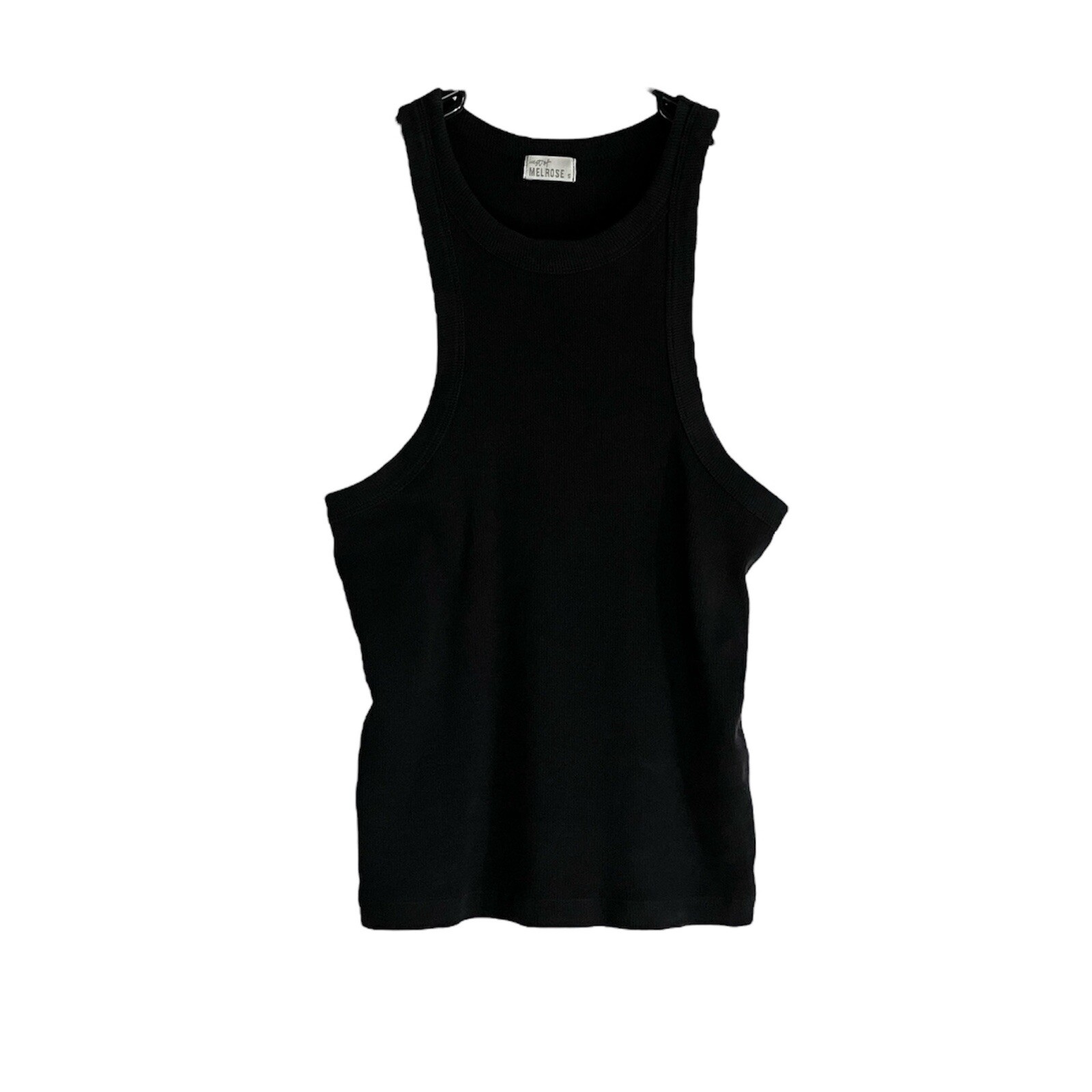 West of Melrose Size Small Tank Top Ribbed Black Used