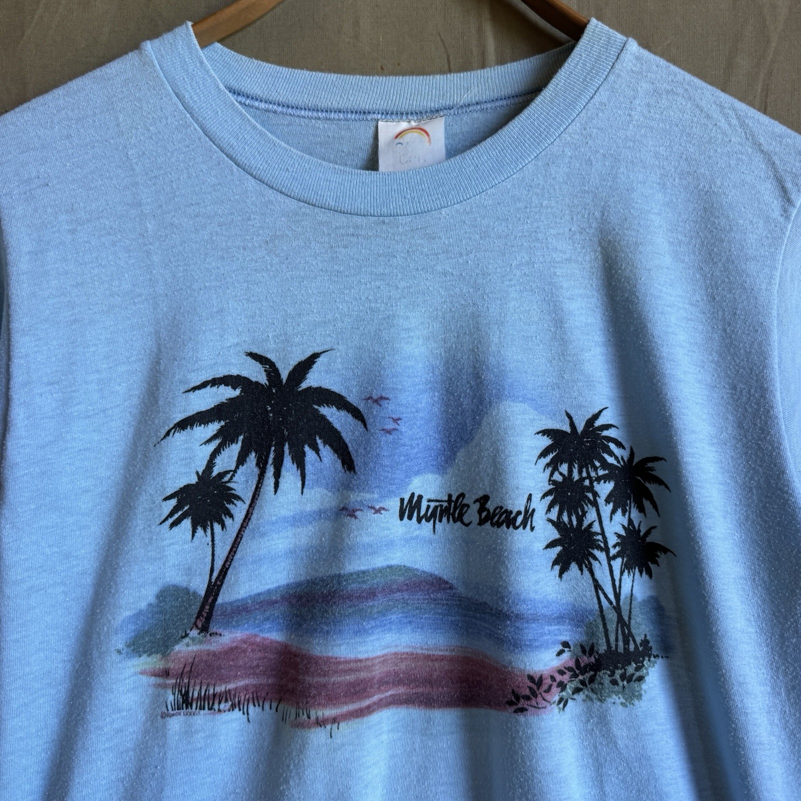 Vintage 80s Myrtle Beach Tourist Souvenir Cal Cru Single Stitch Shirt Womens Med