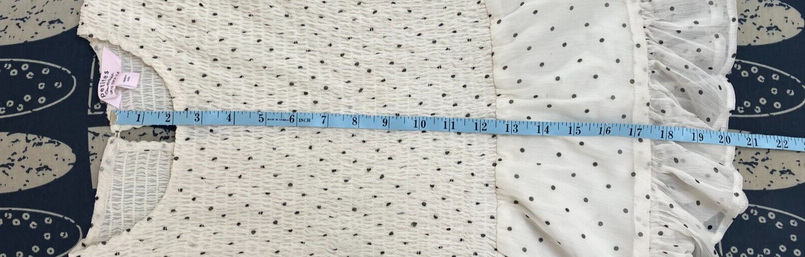 Miss Selfridge Long Sleeve Blouse – UK 10/EUR 38/USA 6 Petite – Cream Polka Dot