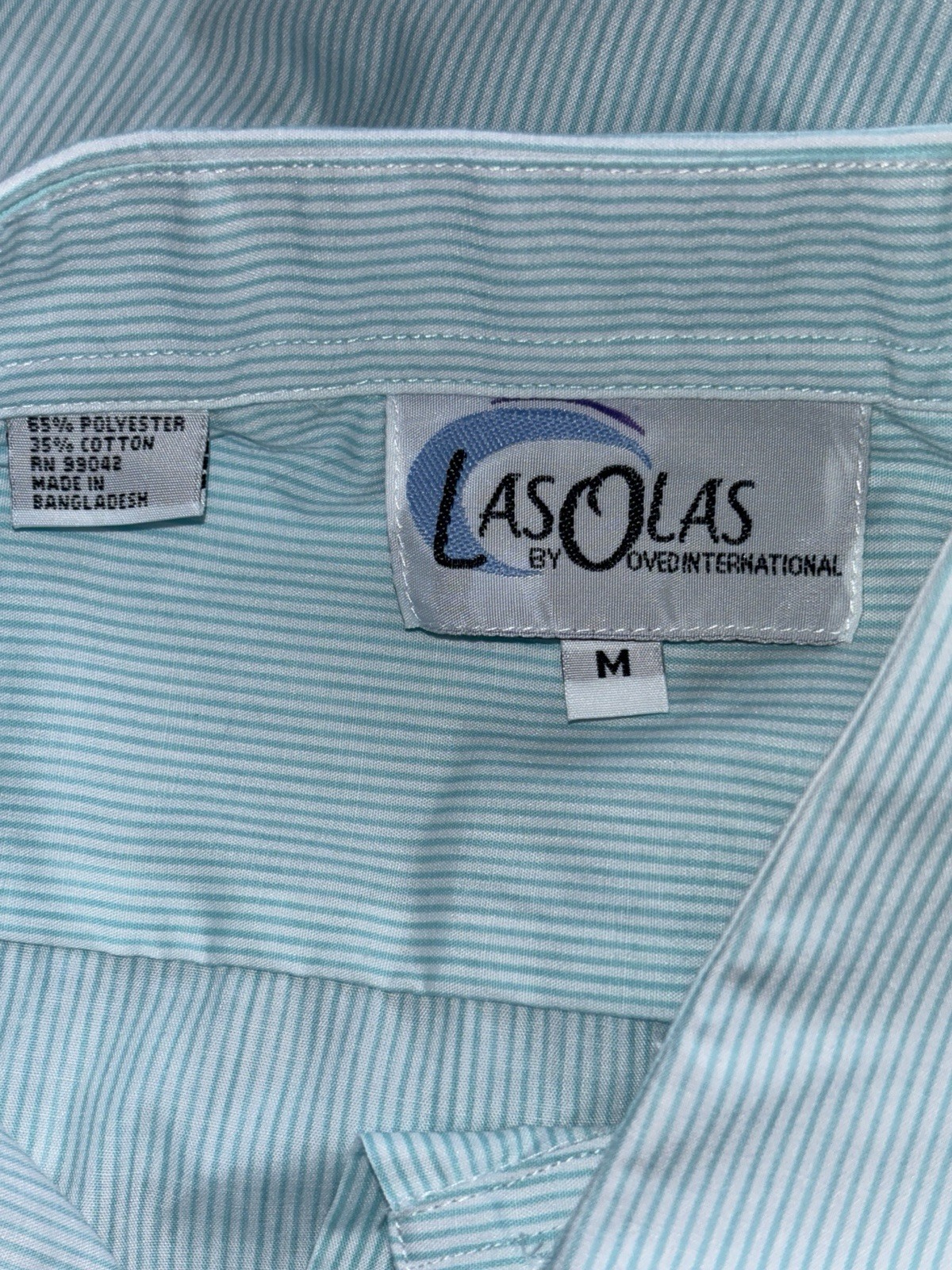 Vtg Retro 80s Las Olas Striped Butterfly Floral Embroidered Button Shirt Sz M