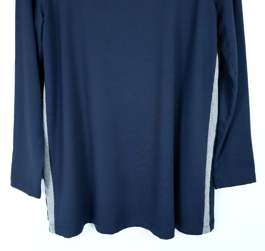 NEW J. JILL Women’s Stretch Rayon Long Sleeve Blouse Fleece Lined Blue Size S