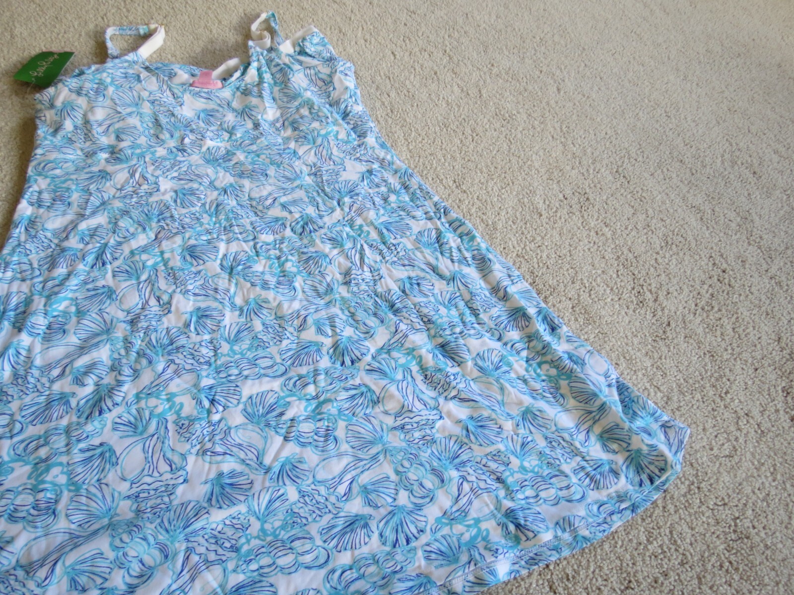NWT Lilly Pulitzer Lagoon Blue Shell The Way Size Large Minidress