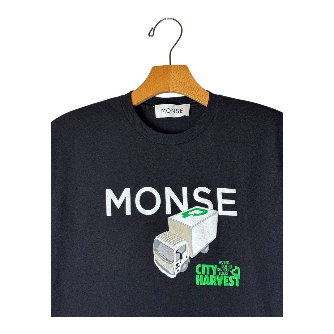 Monse Shirt Women Small Black Cotton City Harvest NYC Spring Runway 23 Tee
