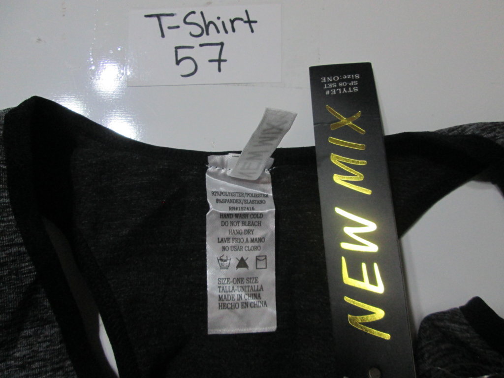 NWT New Mix Womens One Size Tank Top Gray/Black Racerback Stretch Casual