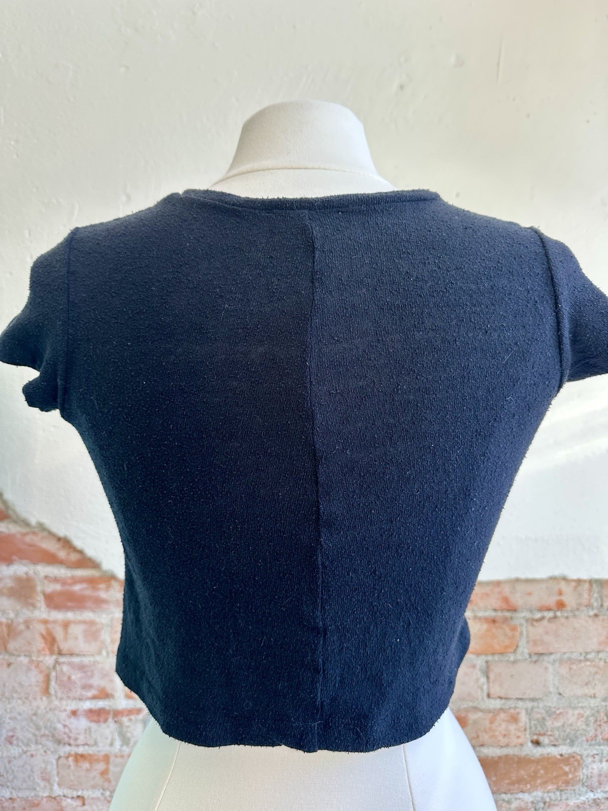 Ozma Raw Silk Lou Tee in Black SMALL