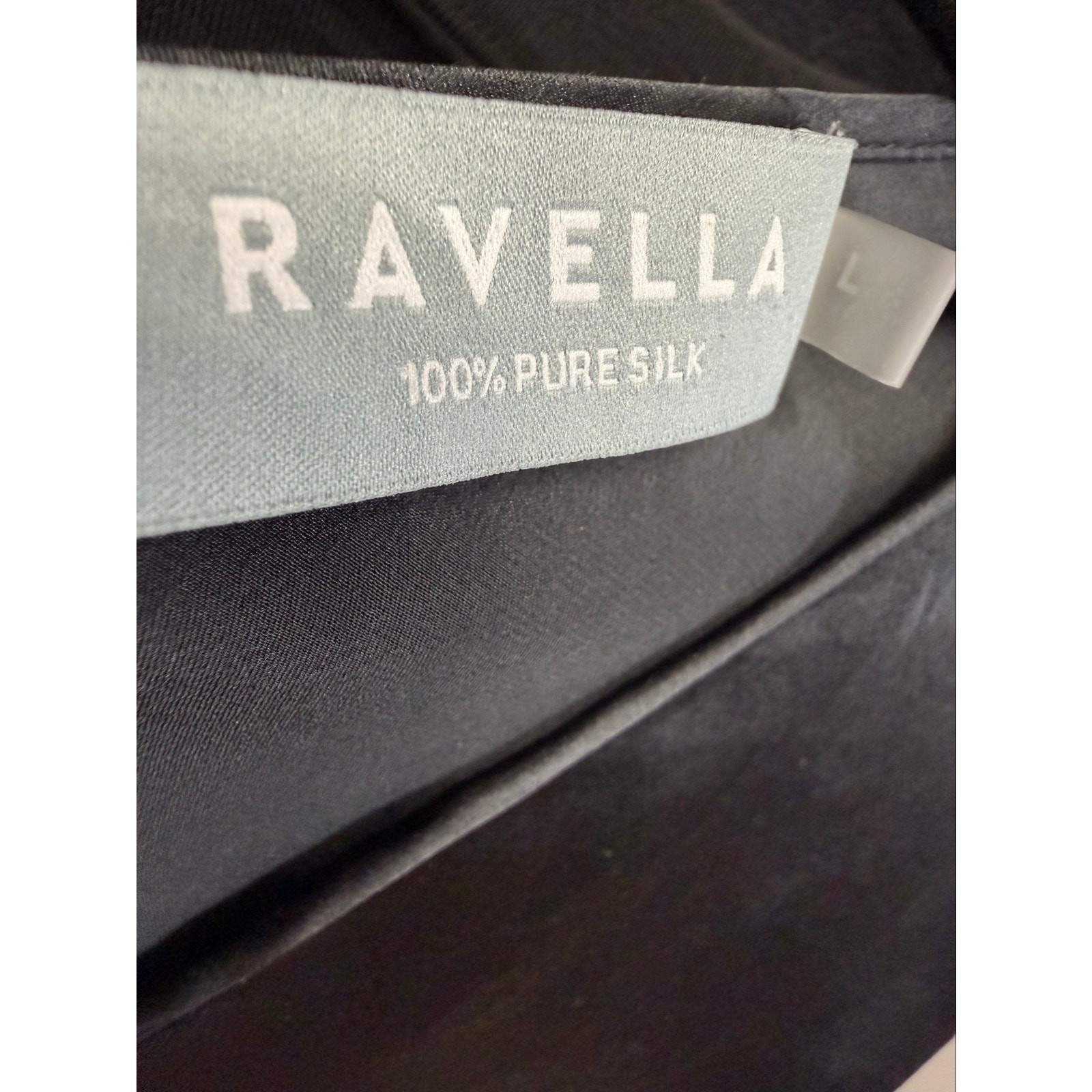 RaVella Amalfi Silk V Neck Tank Top Black Classic Casual Wardrobe Women’s L